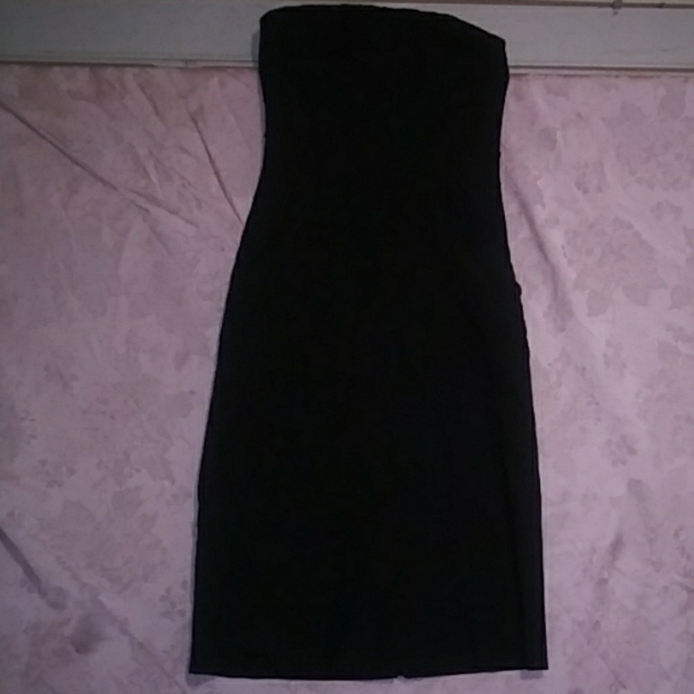 Strapless black dress